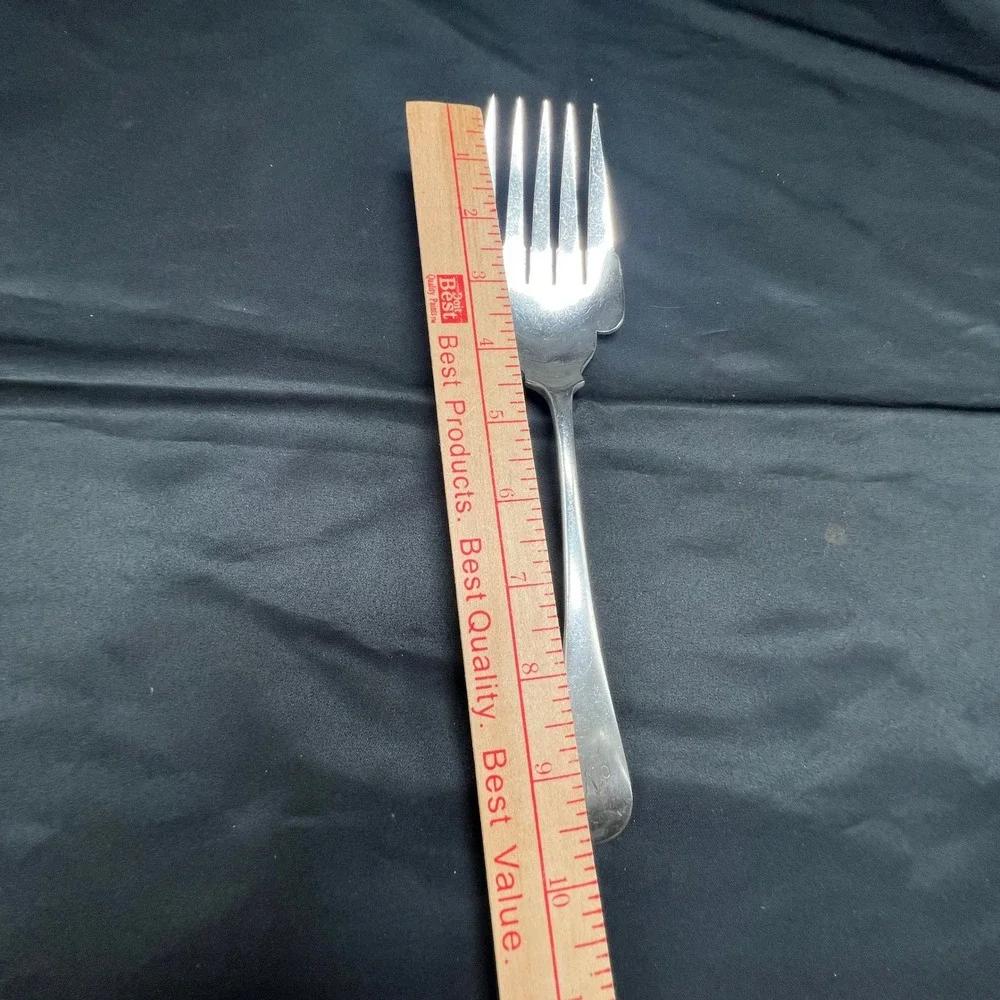 Tiffany & Co Silver Plate Cold Meat Serving Fork Mono N 9.25